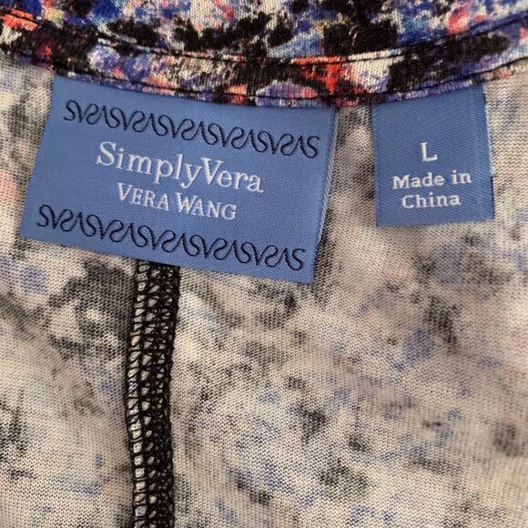 Simply Vera Wang Blue Print Scoop Neck Tank Top - Picture 6 of 6